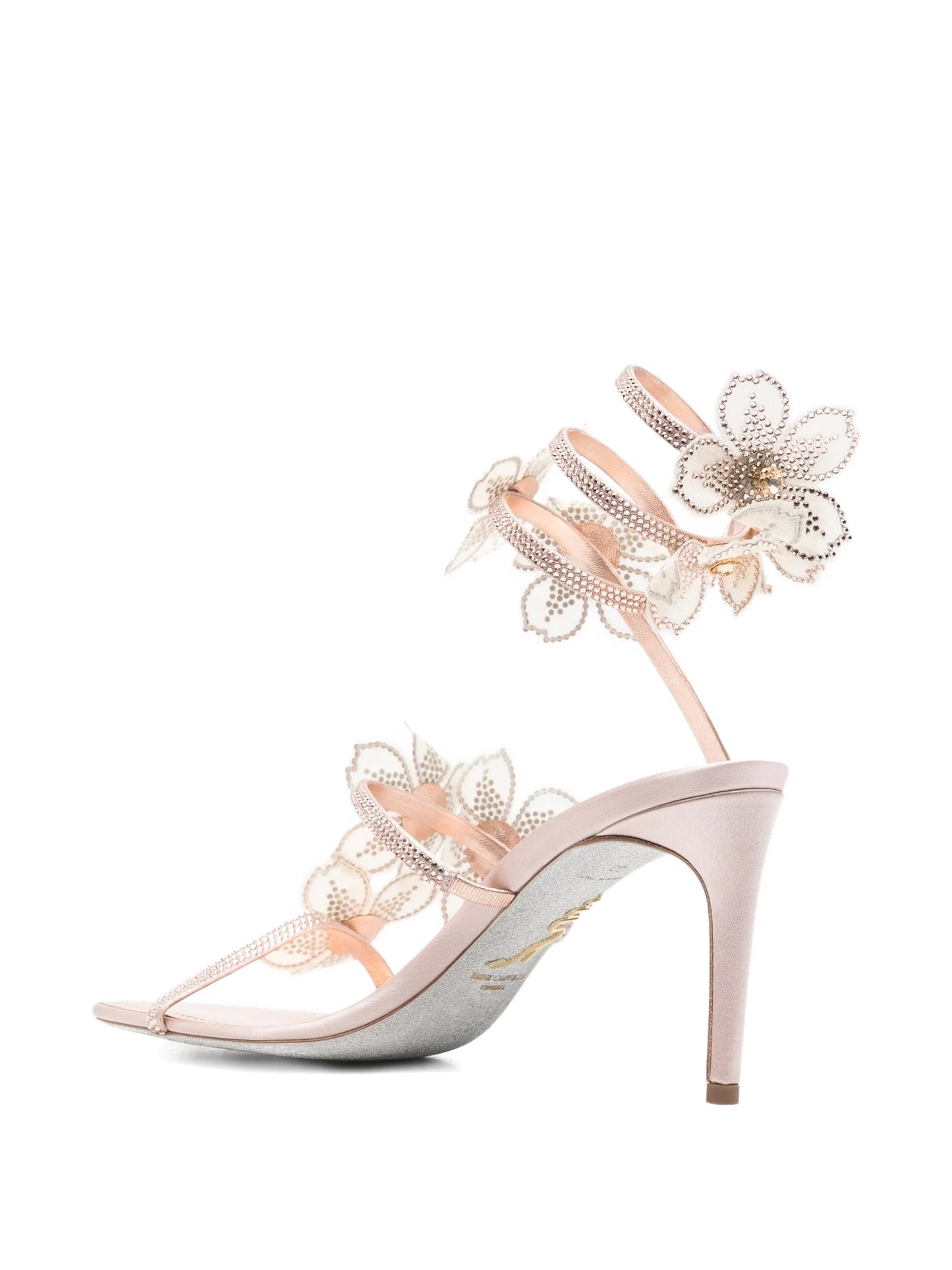 Floriane flowers strass embellished heeled sandals