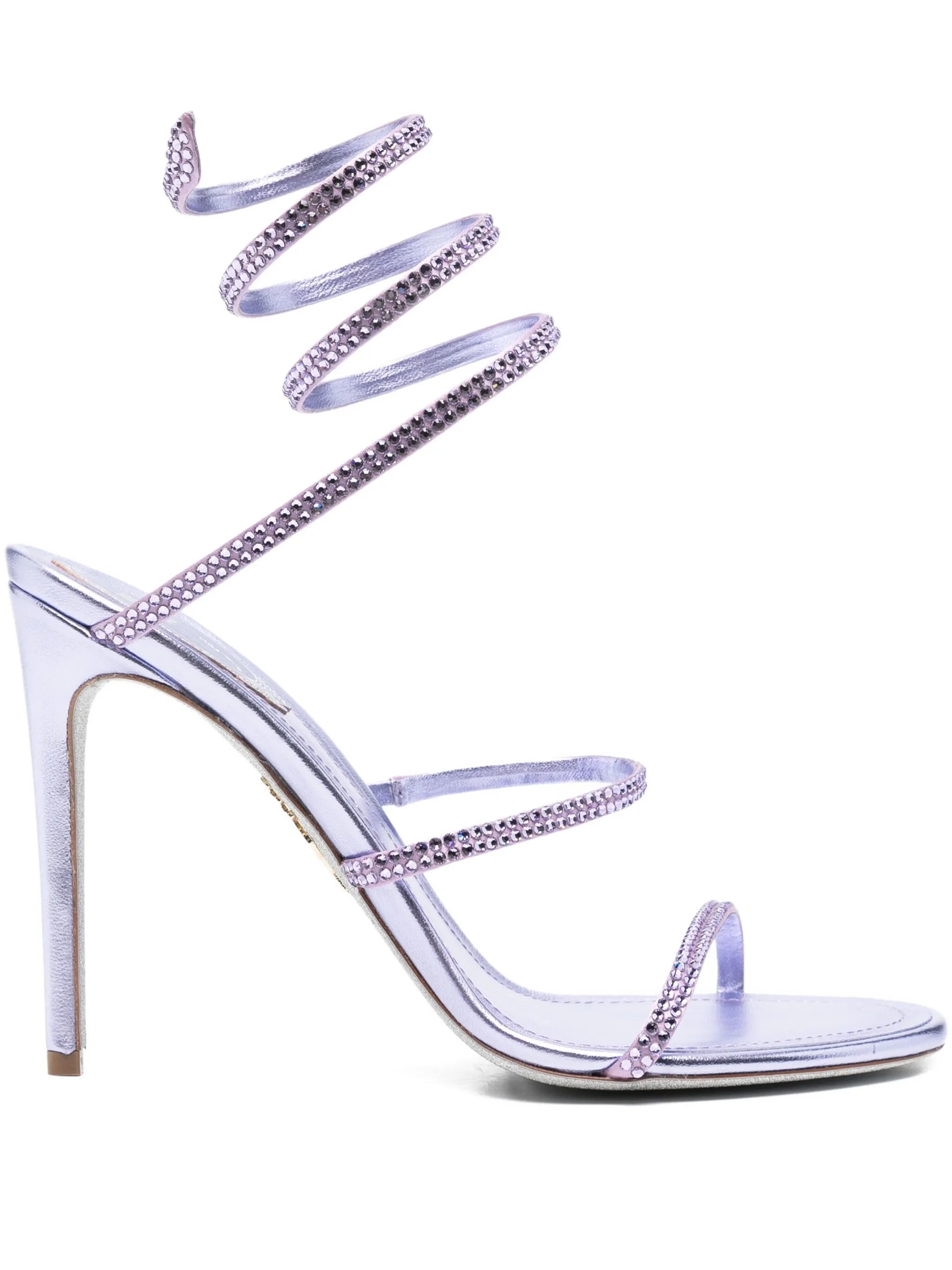 115mm crystal ankle wrap heeled sandals