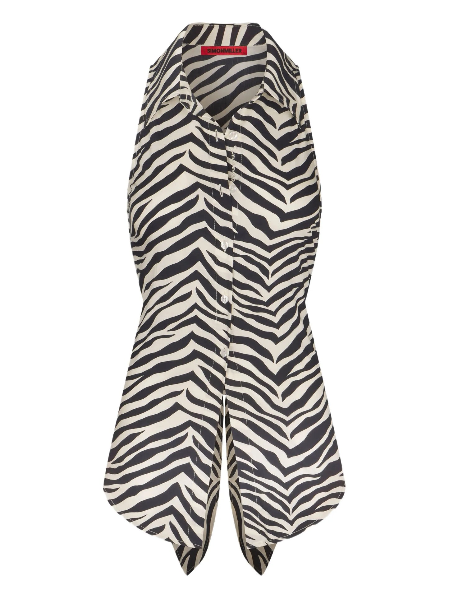 Loch sleeveless button-up top
