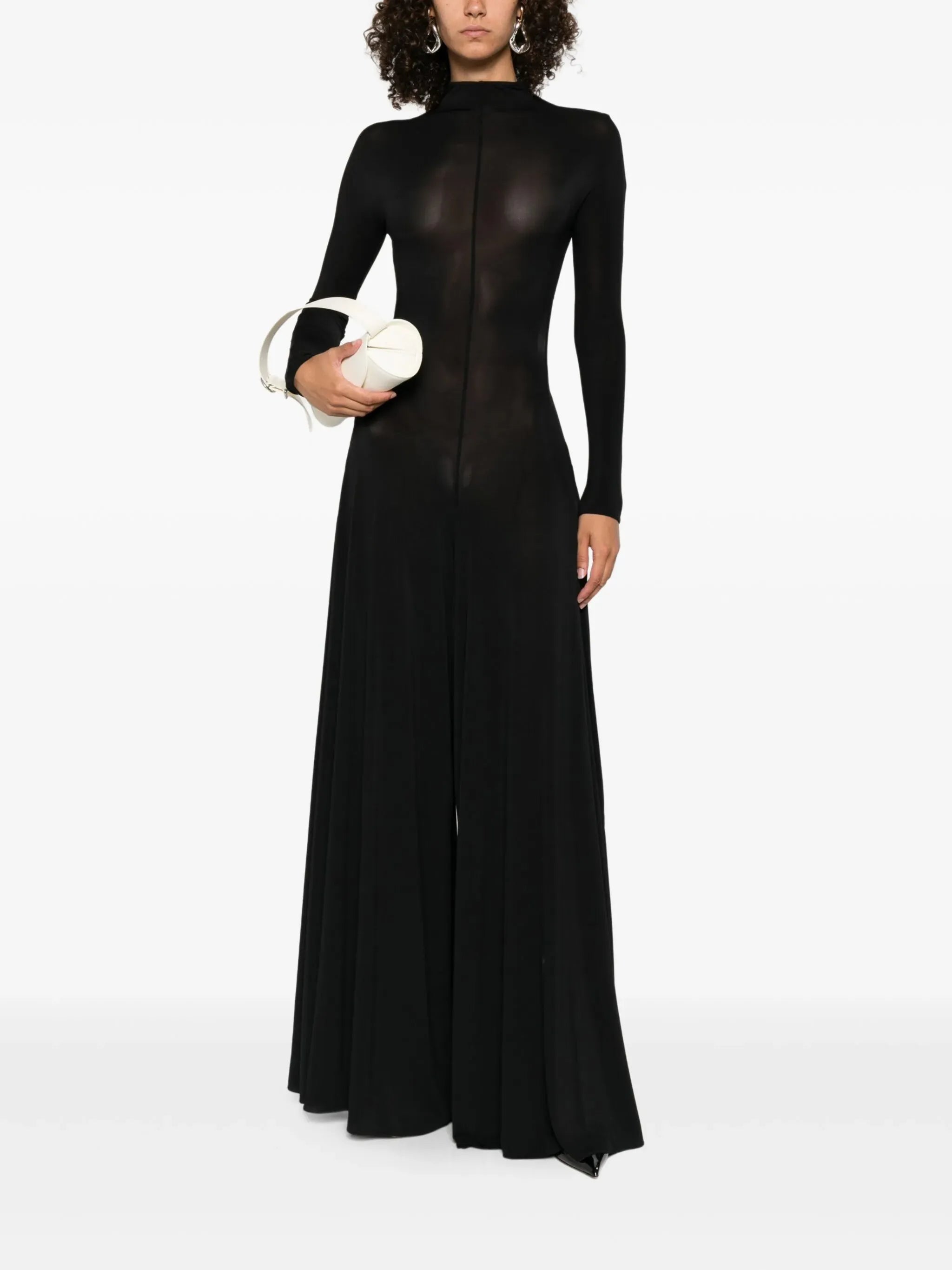 high-neck maxi dress