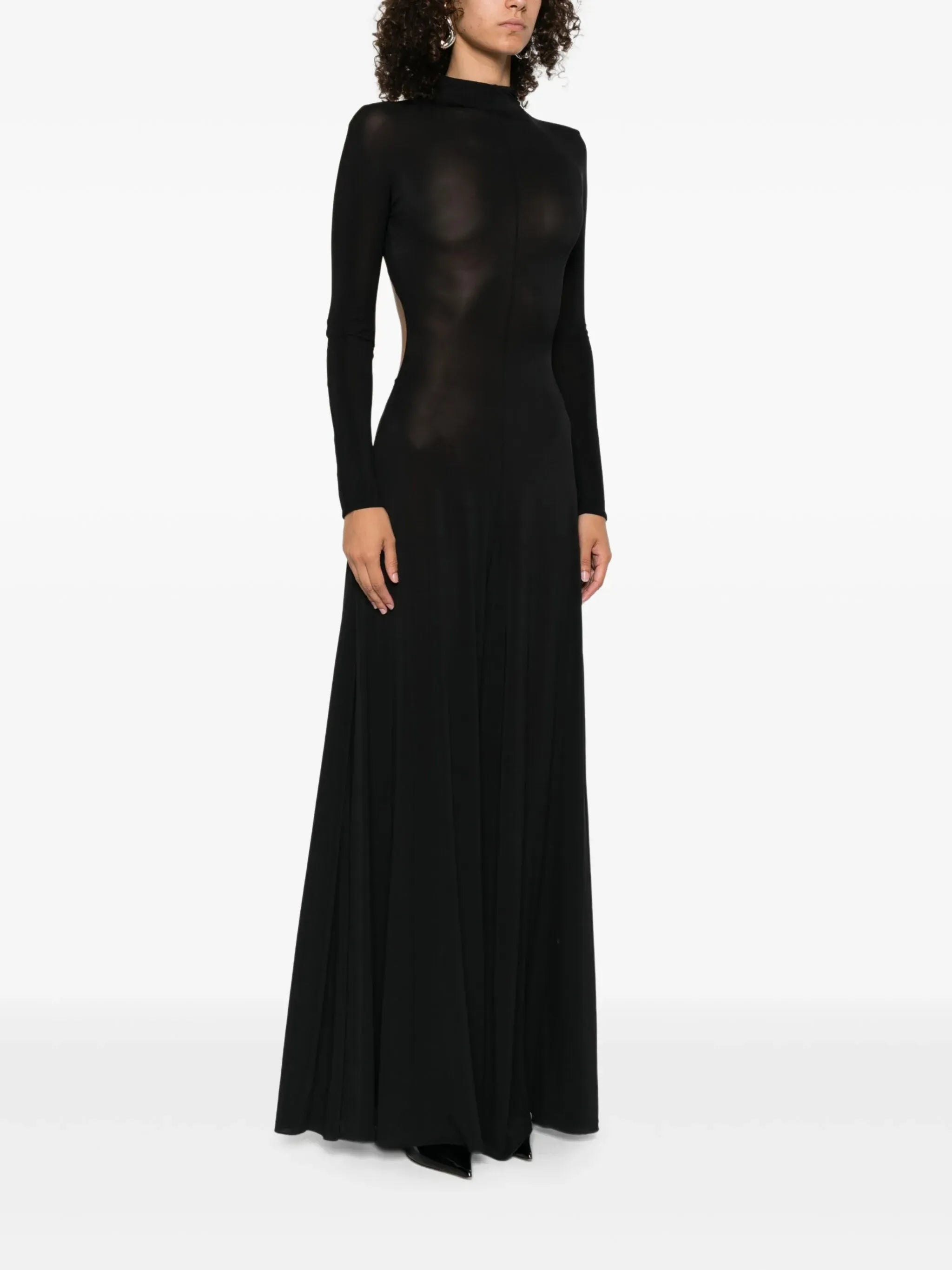 high-neck maxi dress