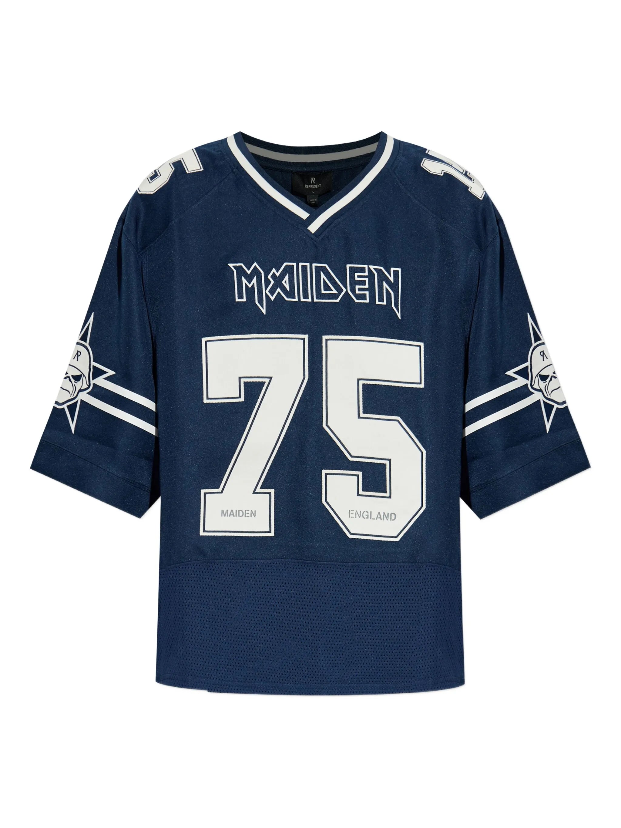 x Iron Maiden Anniversary number 75 star-embellished jersey