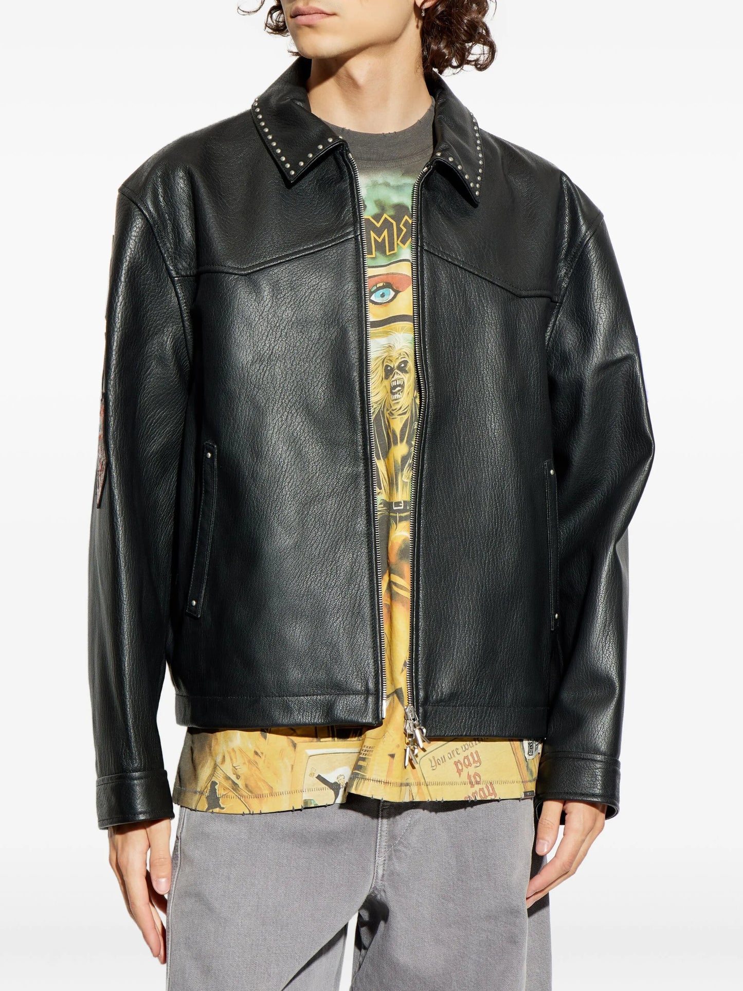 X Iron Maiden Trooper studded leather jacket