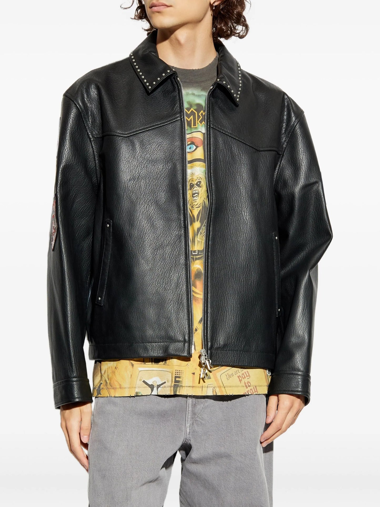 X Iron Maiden Trooper studded leather jacket