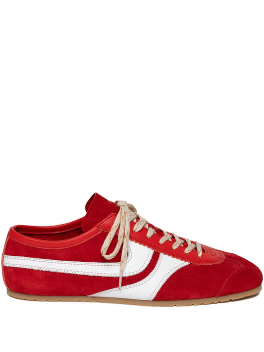 suede leather low-top sneakers