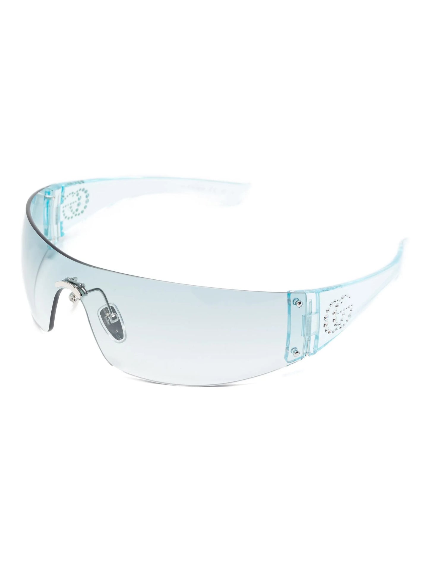 crystal-embellished shield sunglasses