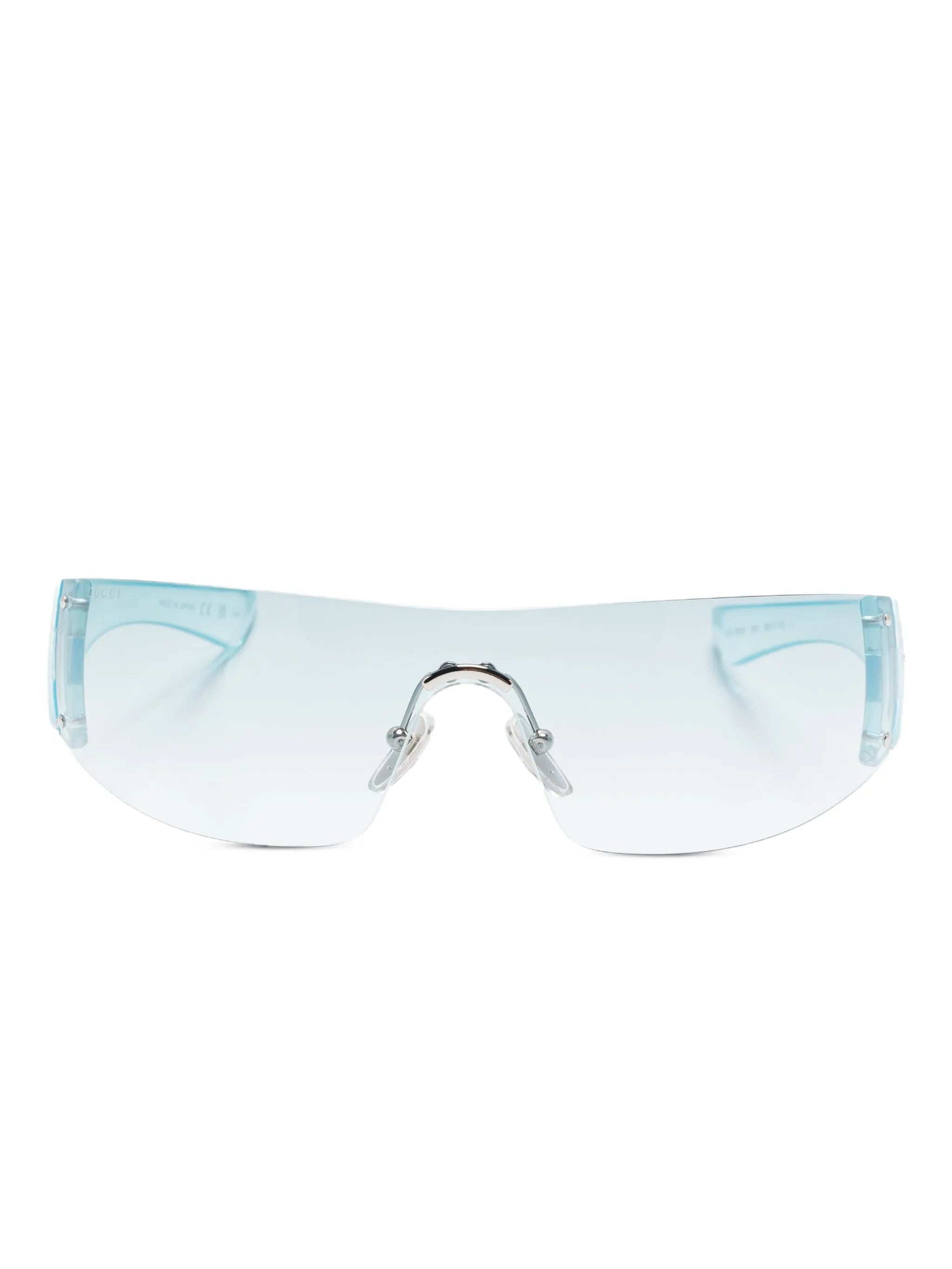 crystal-embellished shield sunglasses