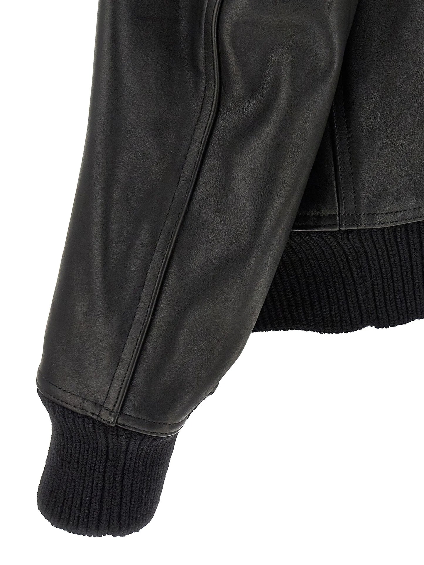 Blixa Dracucollar foldaway-turtleneck leather jacket