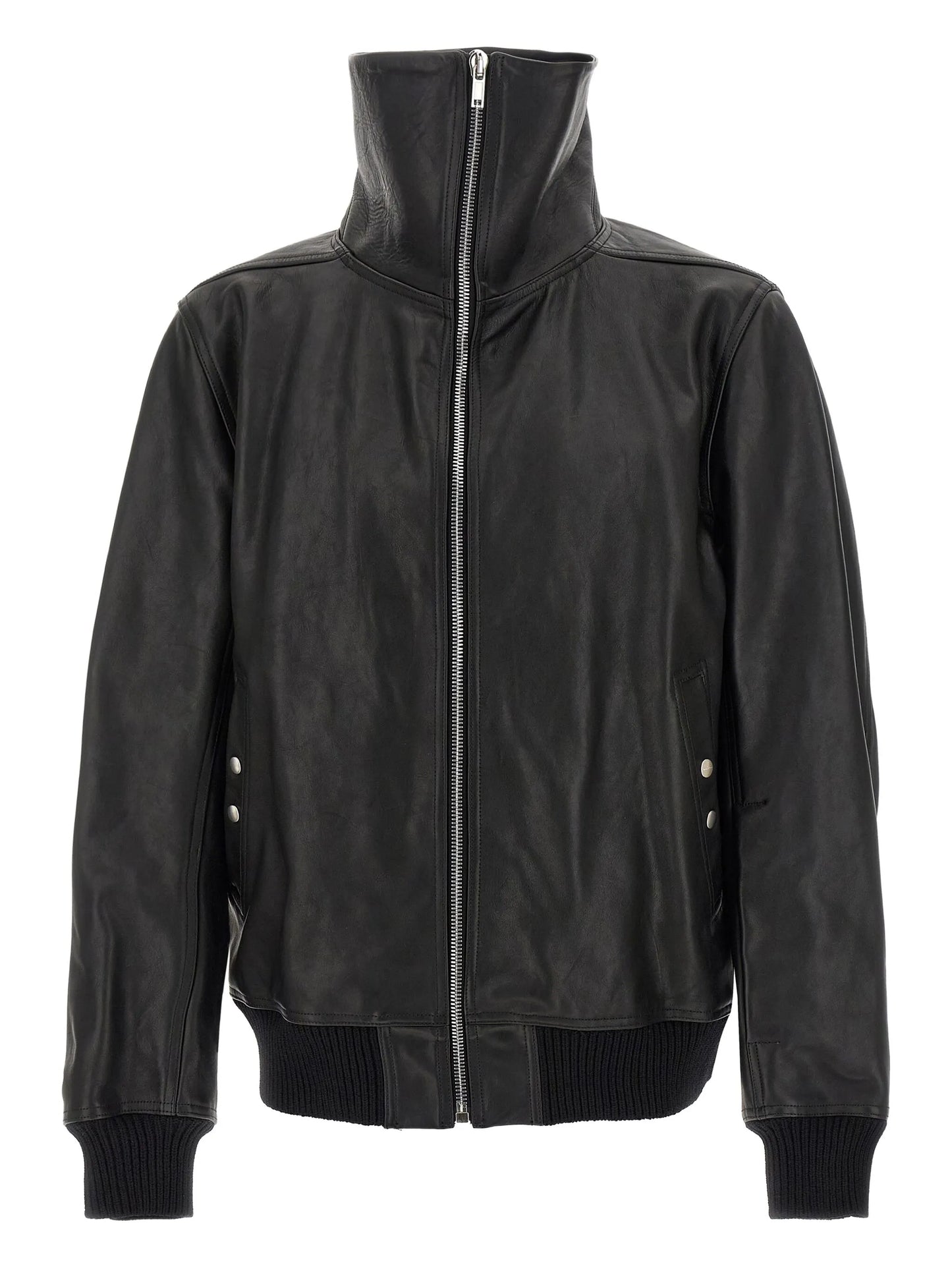 Blixa Dracucollar foldaway-turtleneck leather jacket