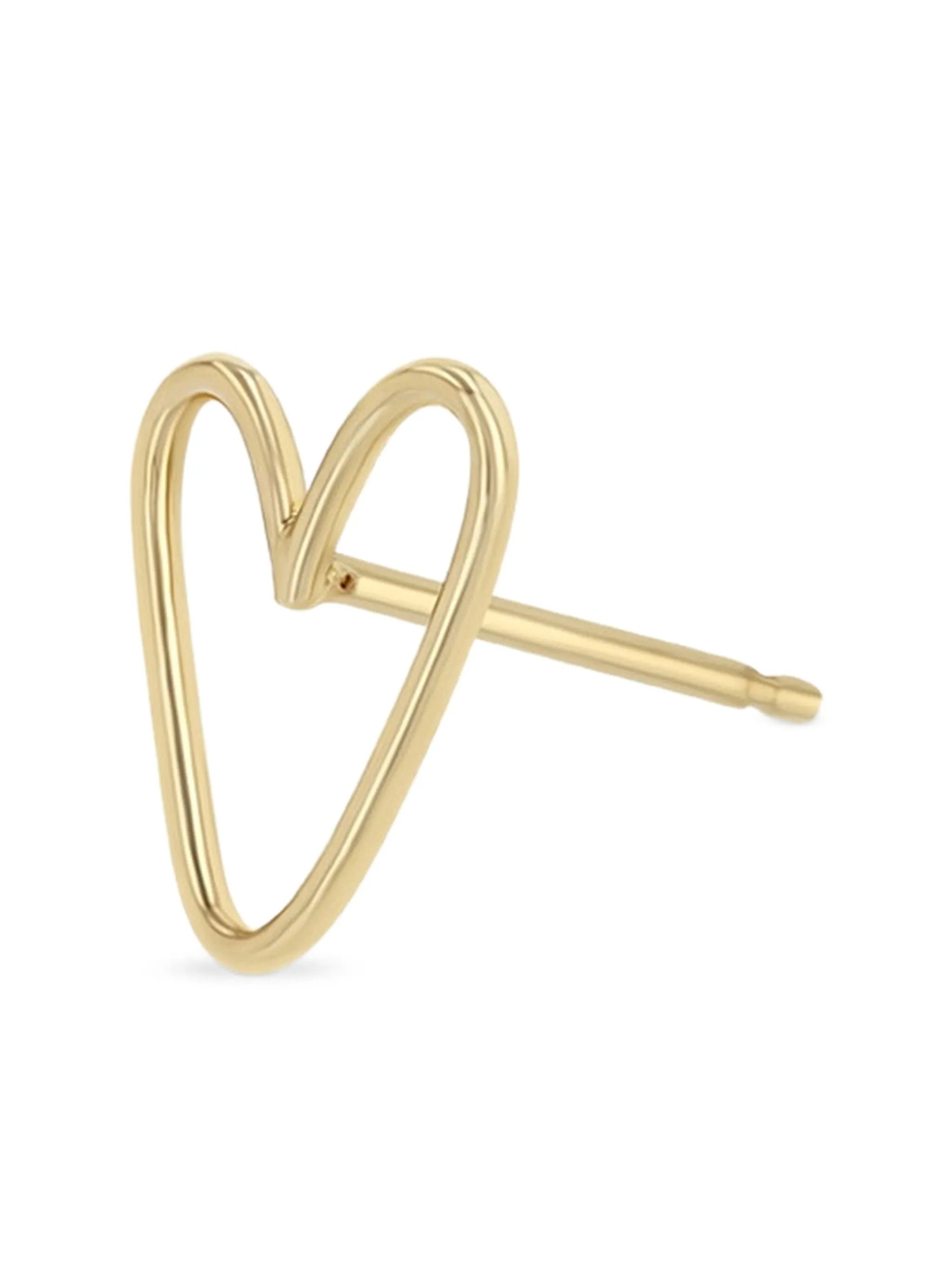 14K yellow gold Open Heart earrings