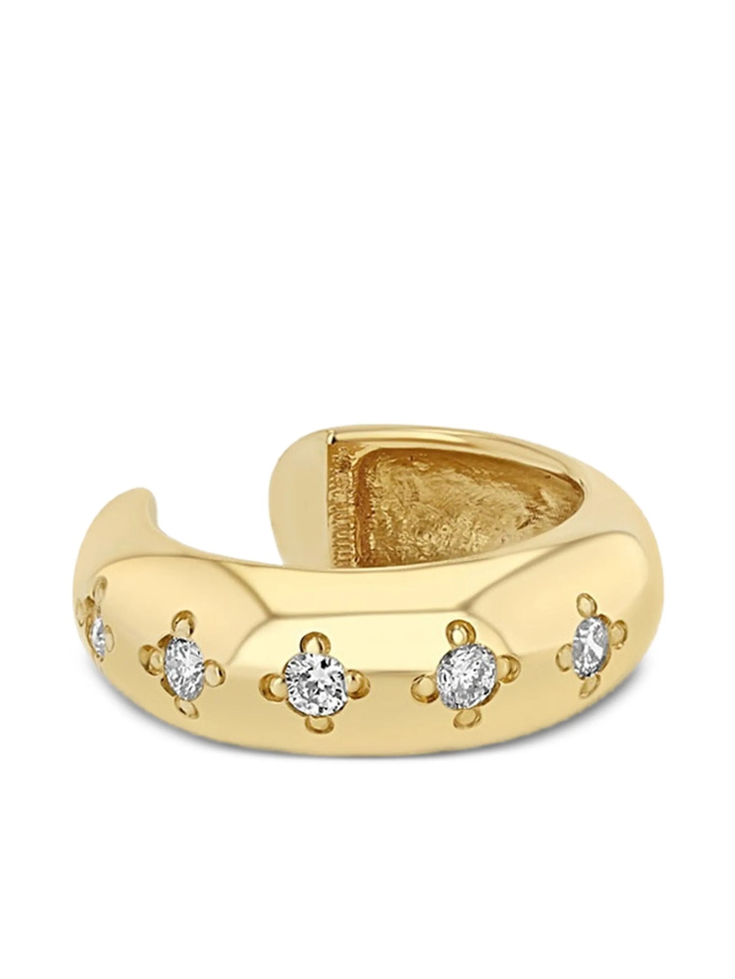 14K yellow gold diamond ear cuff
