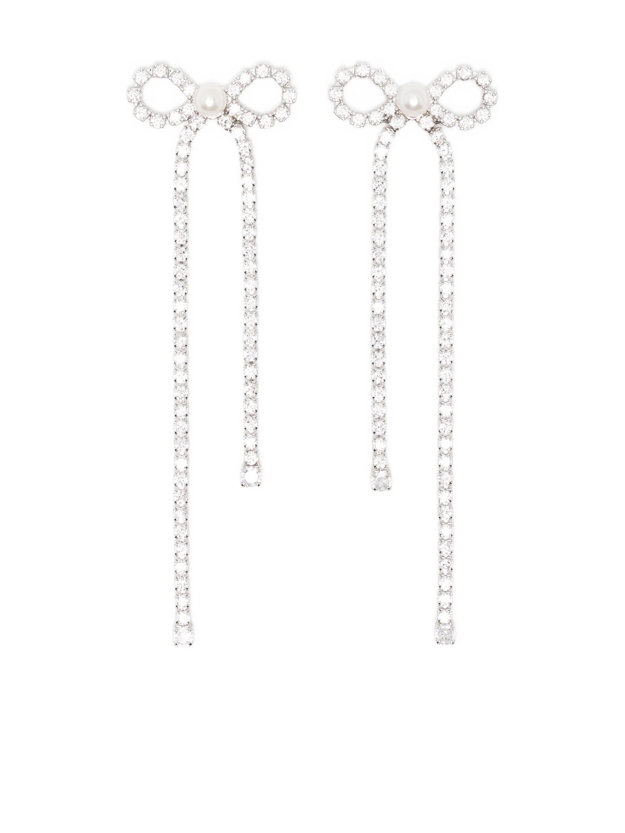 crystal-embellished bow earrings