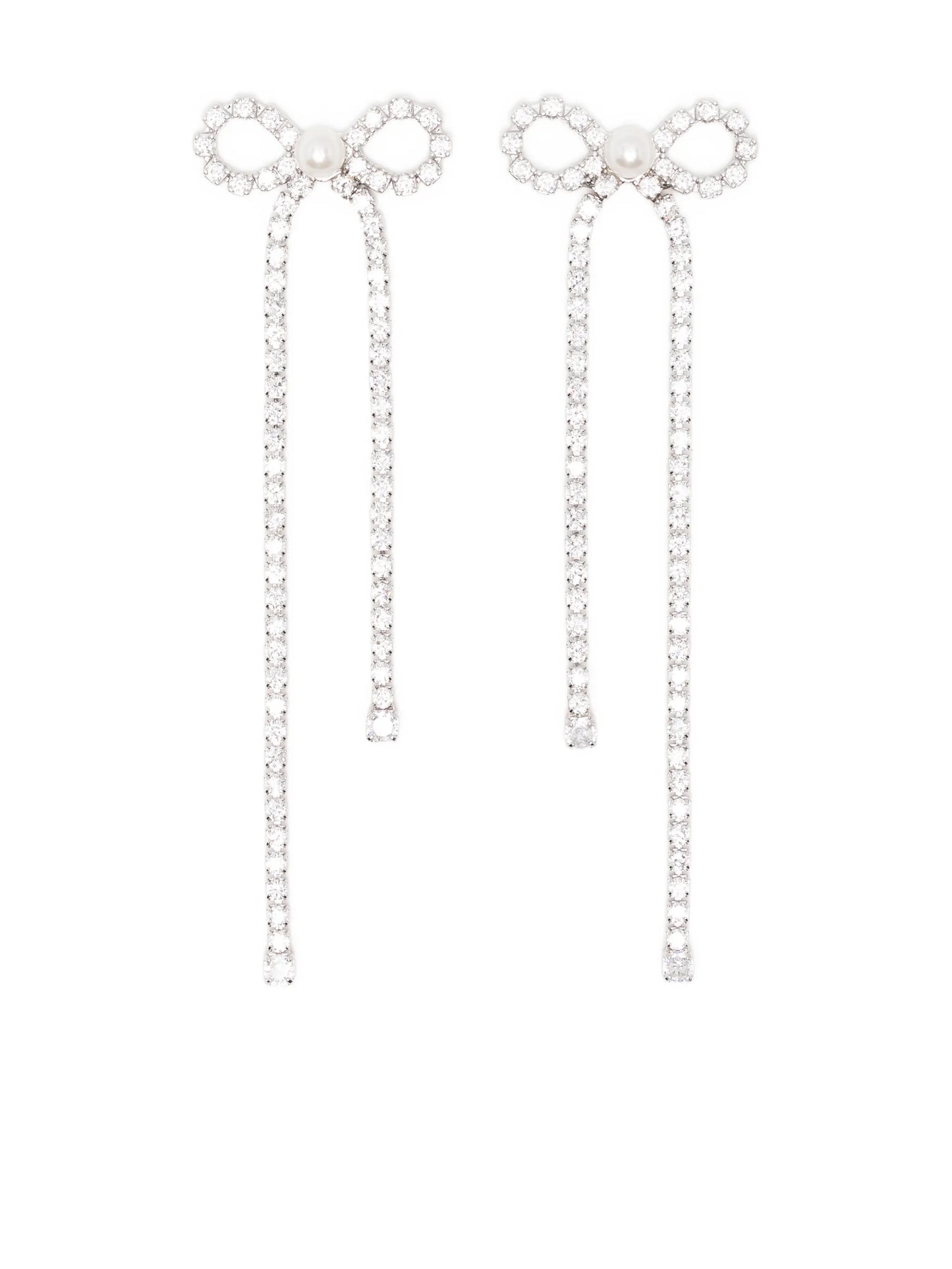 crystal-embellished bow earrings