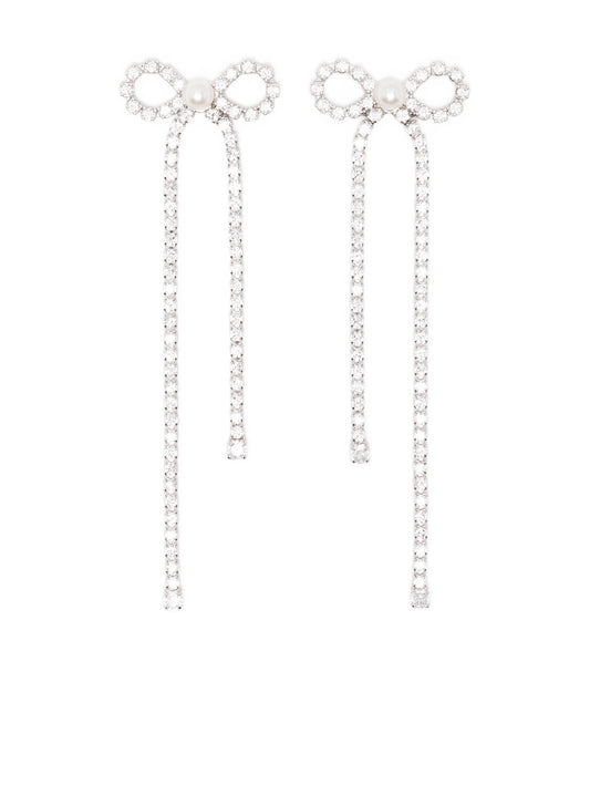crystal-embellished bow earrings