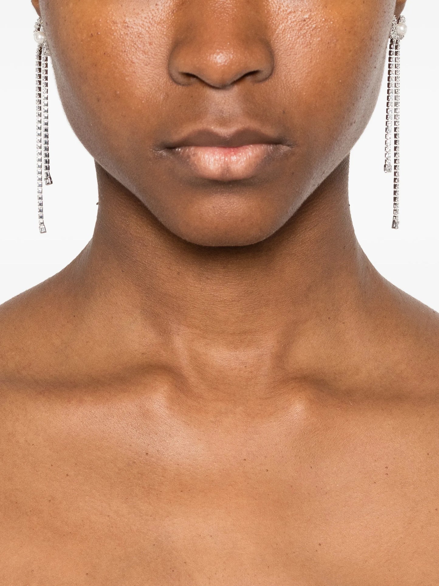 crystal-embellished bow earrings