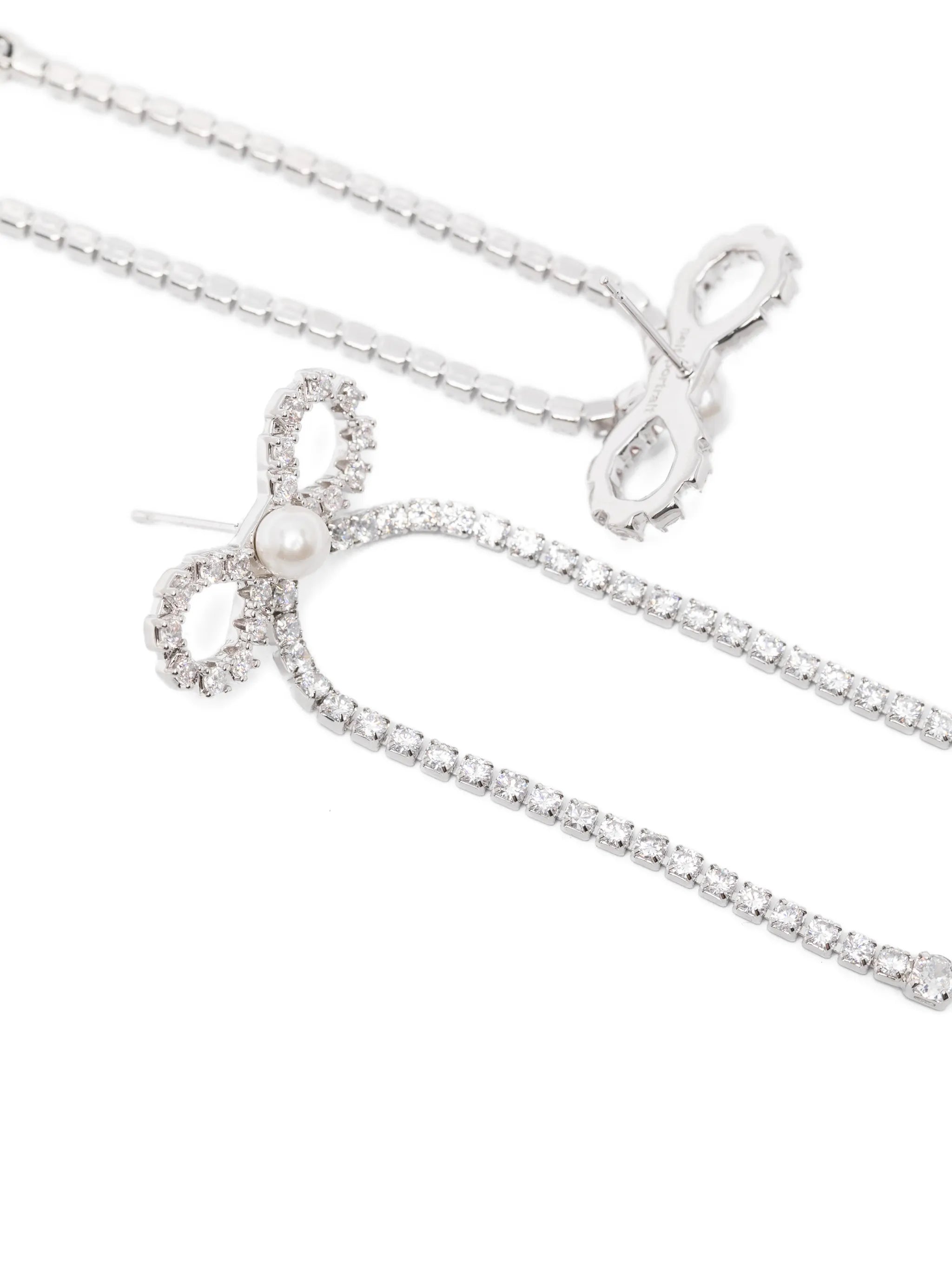 crystal-embellished bow earrings