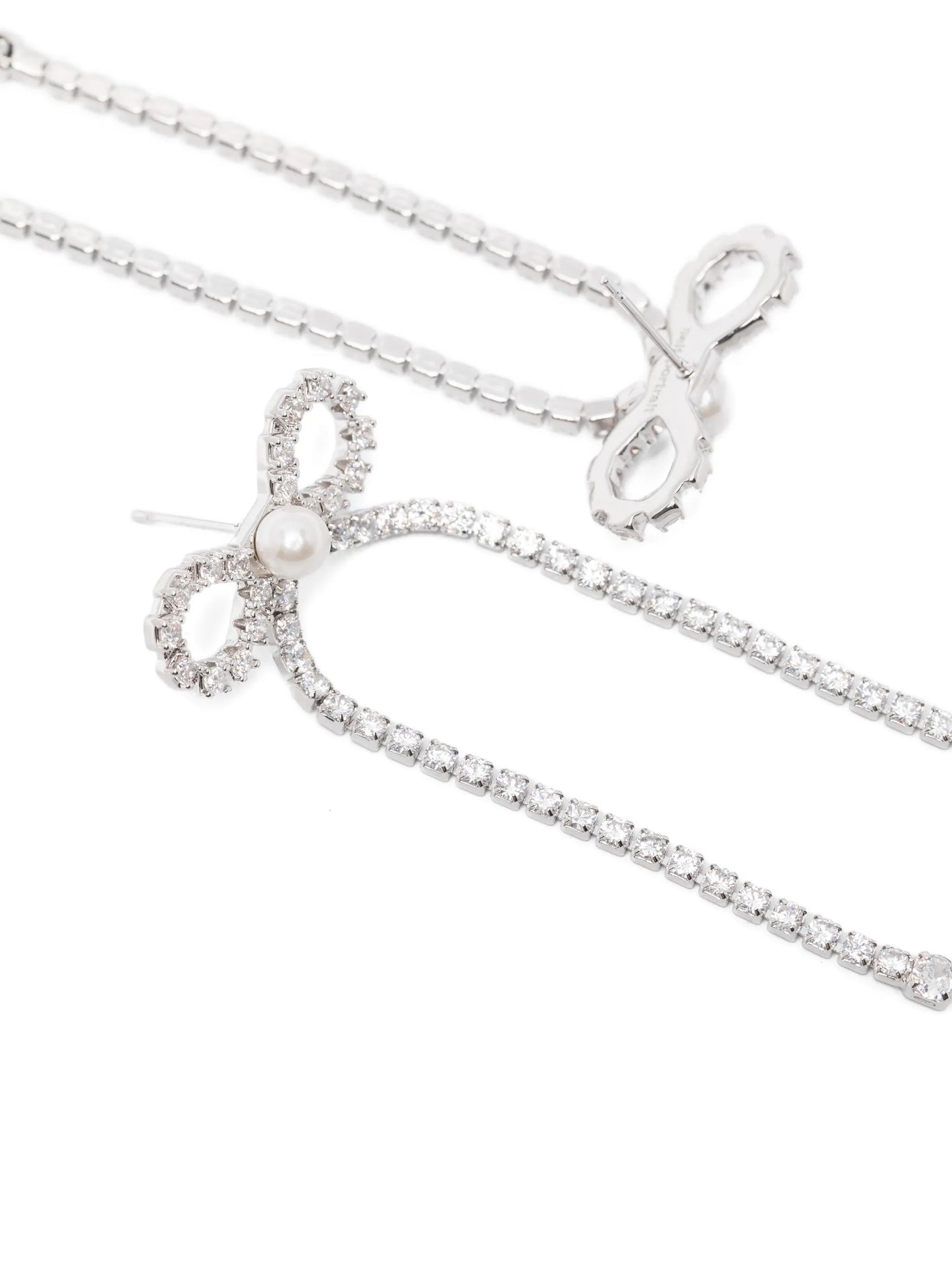 crystal-embellished bow earrings