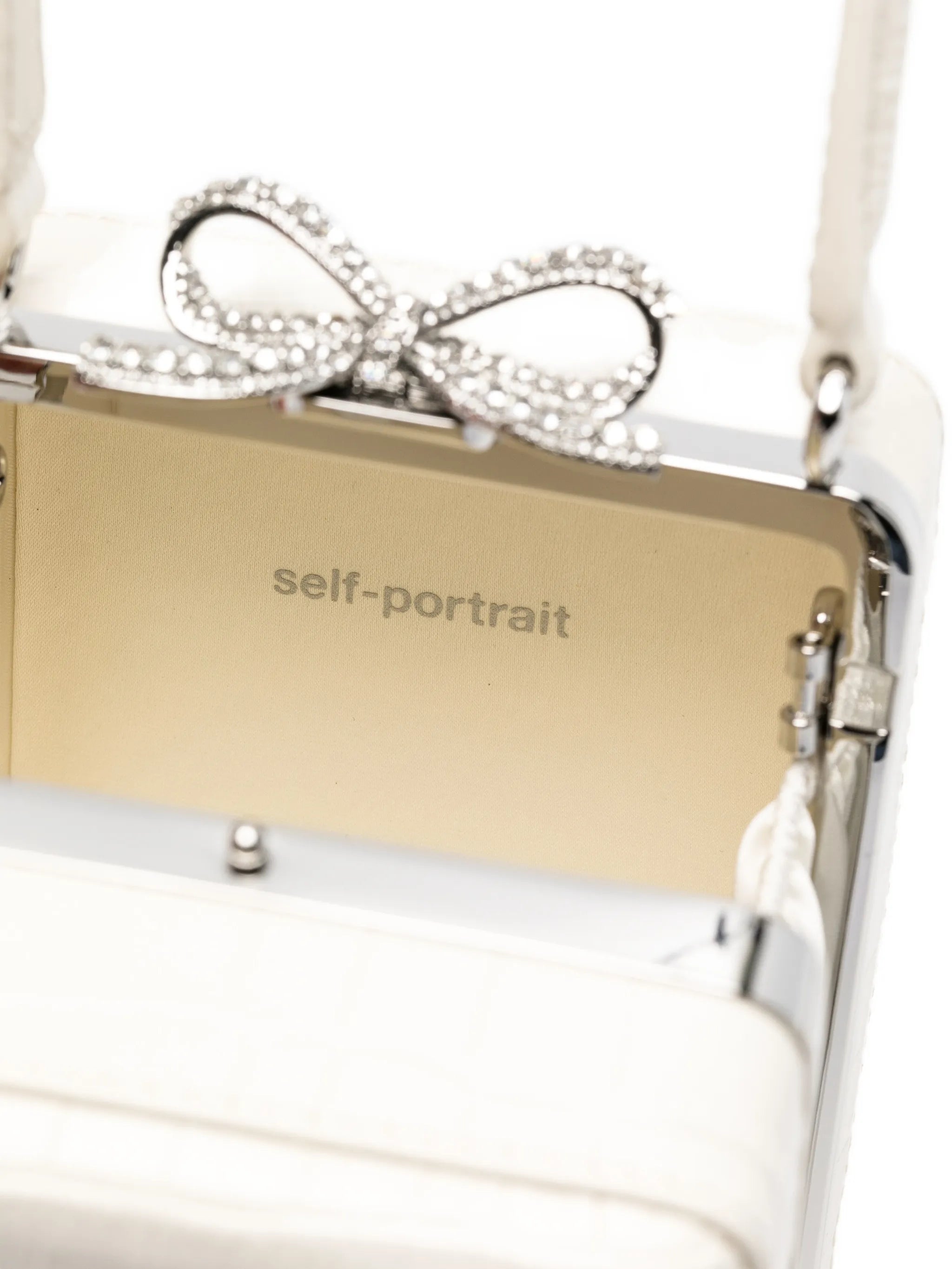 micro crocodille-effect leather tote bag