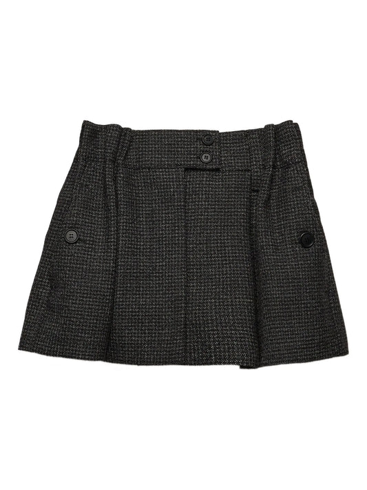 check-pattern wool mini skirt