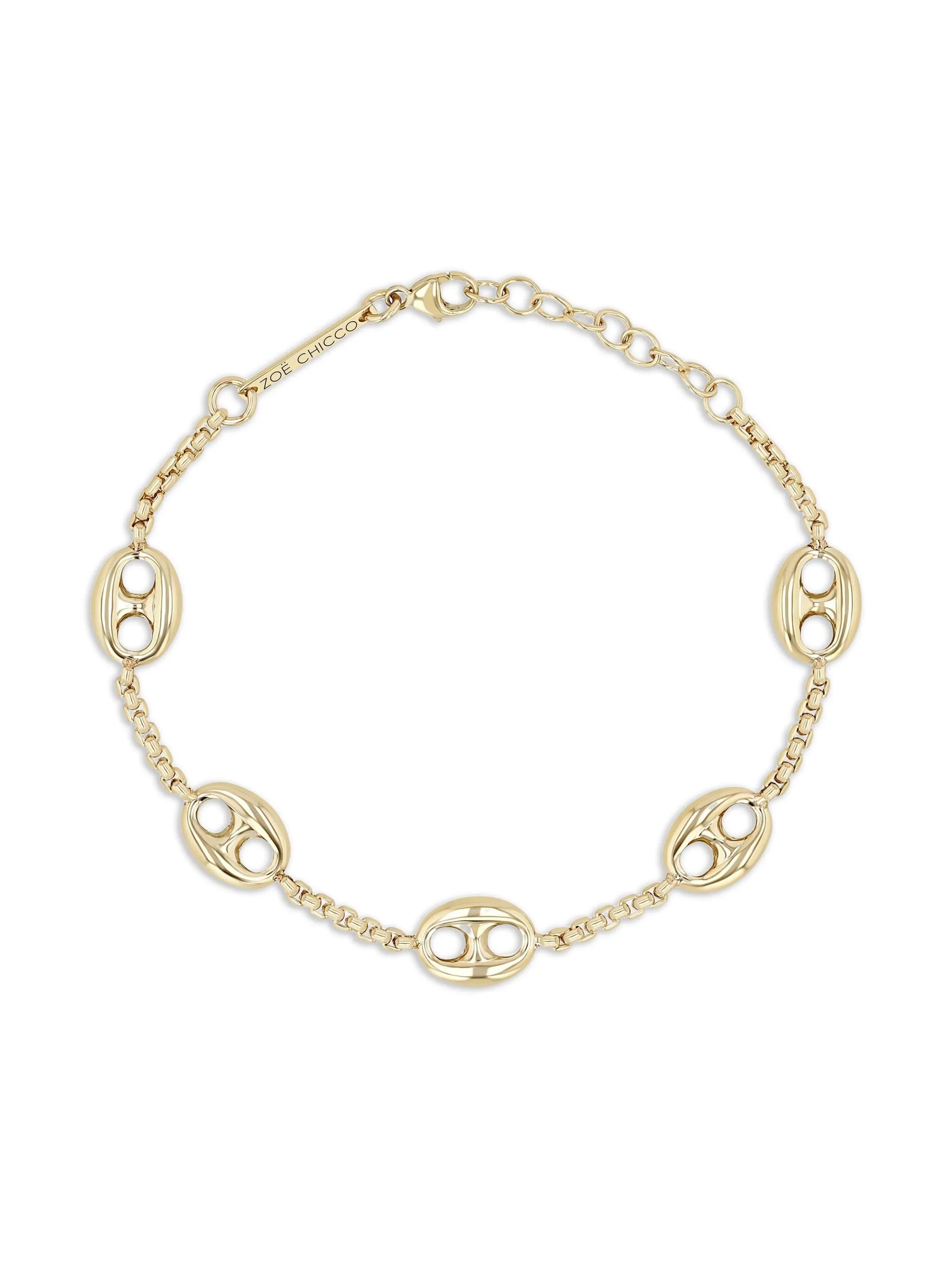 14K yellow gold charm bracelet