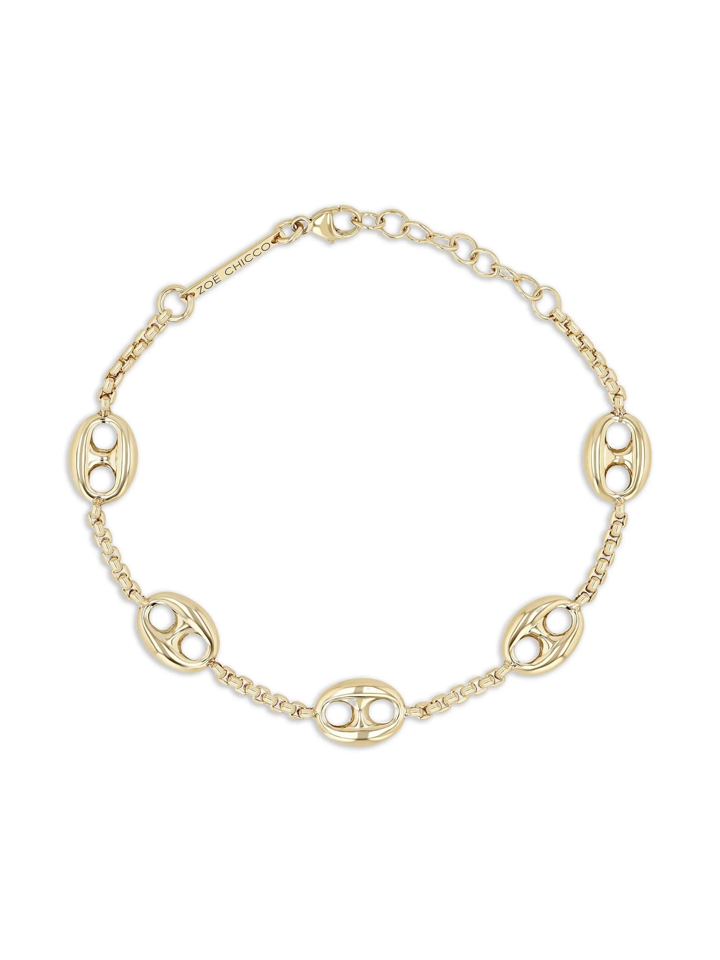 14K yellow gold charm bracelet