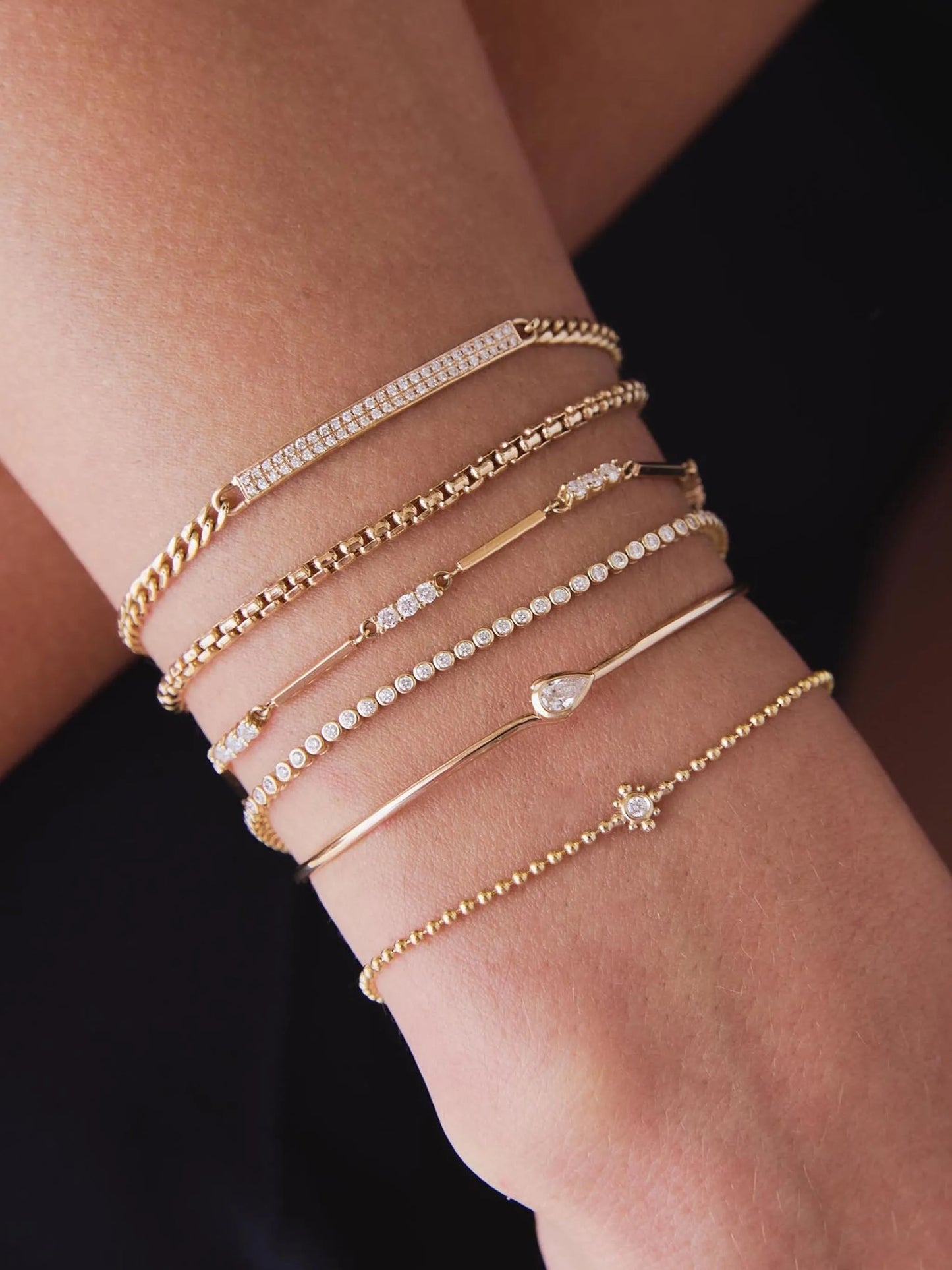 14K yellow gold box-chain bracelet
