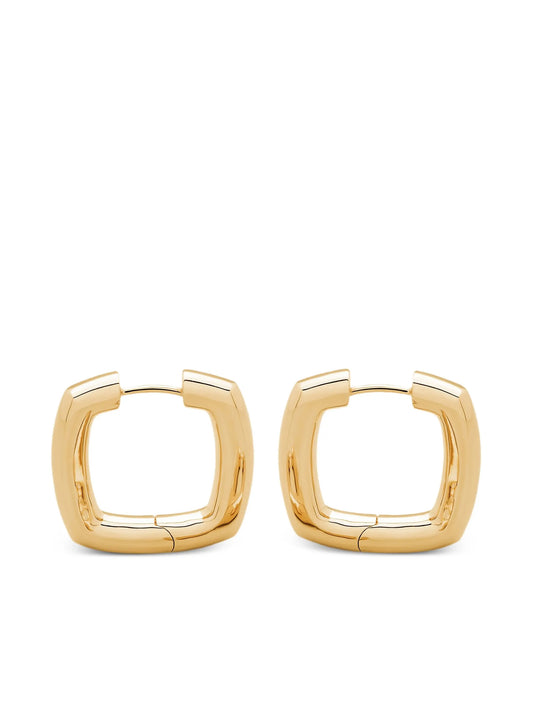 metal square hoop earrings