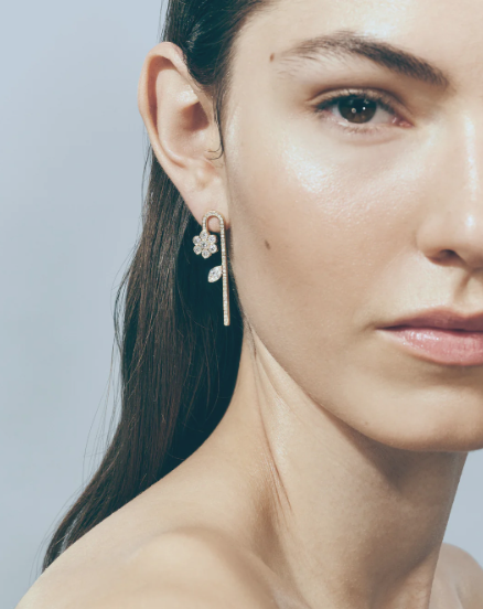 18K yellow gold Tournesol diamond earring
