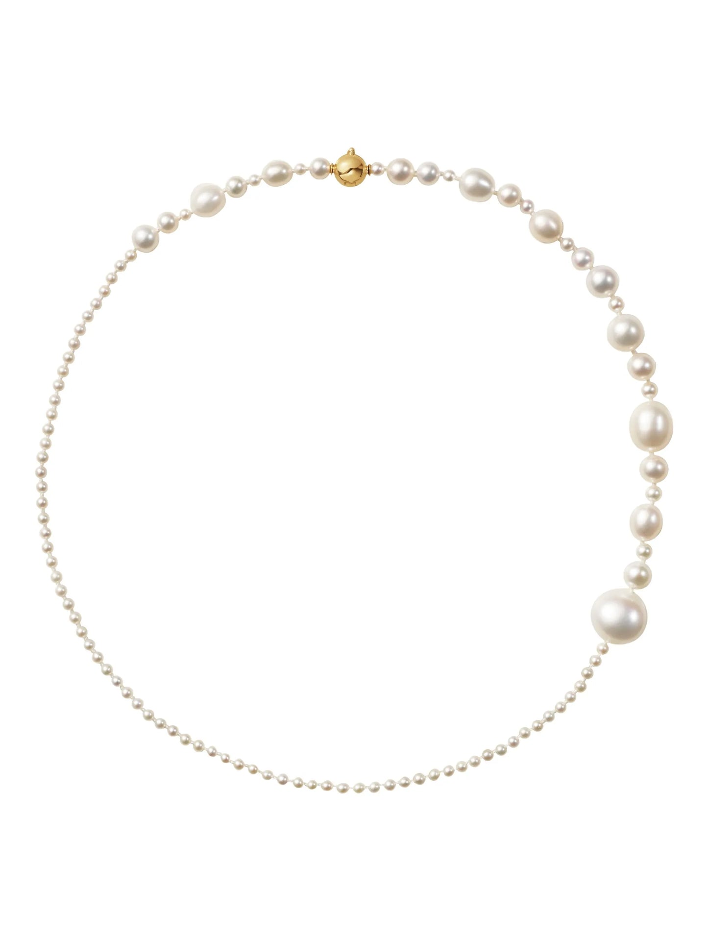14CT yellow gold Amis Peggy freshwater pearls necklace