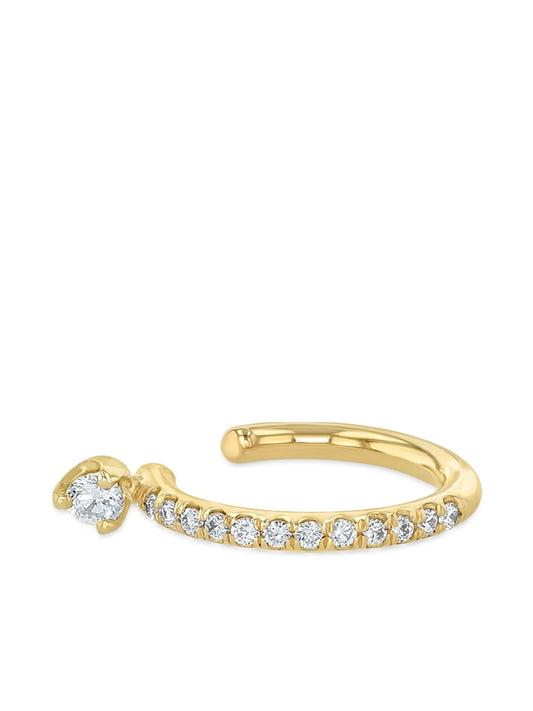 14K yellow gold Wire diamond ear cuff