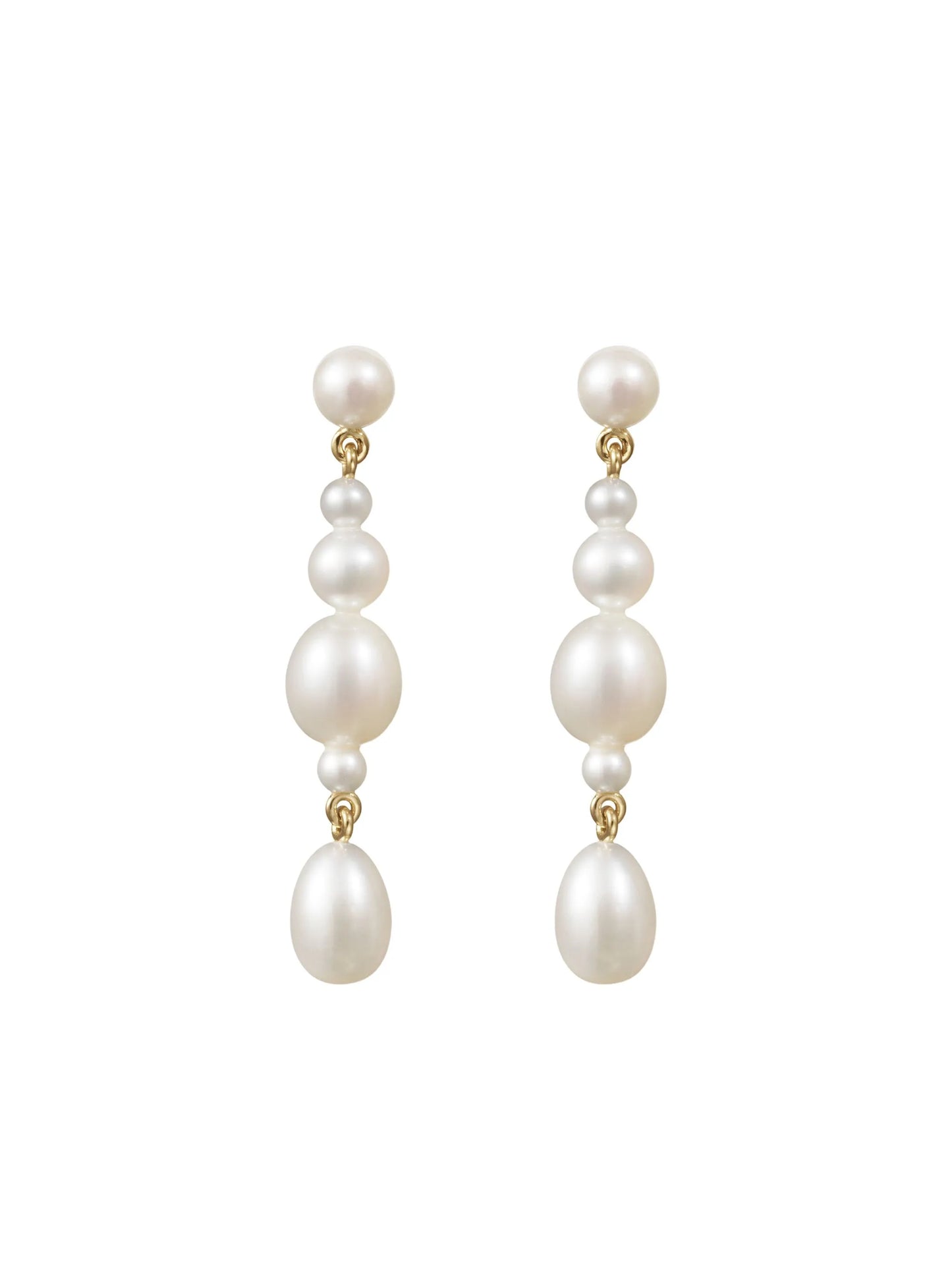 14CT yellow gold Petite Amis De La Perle freshwater pearl earrings