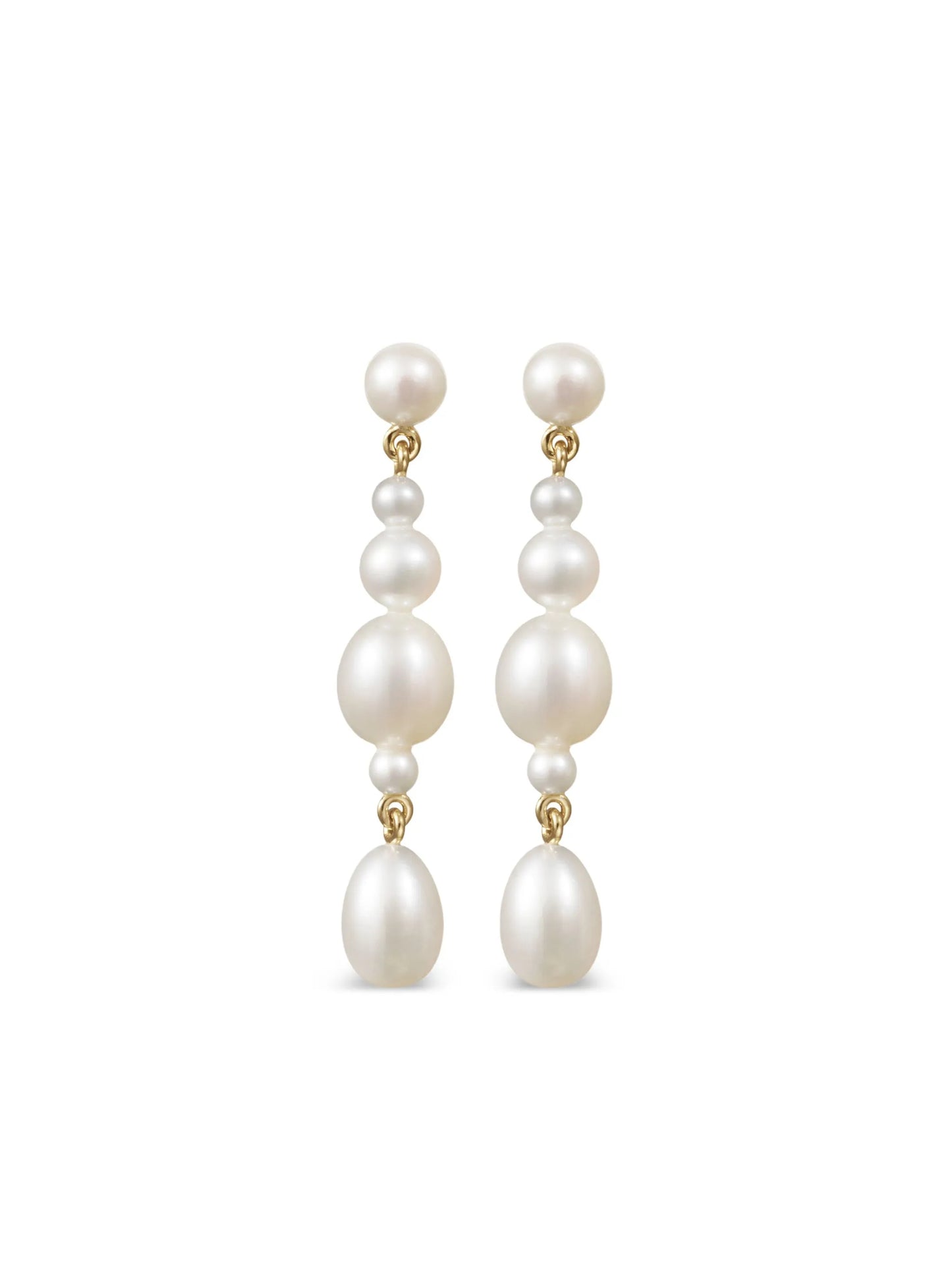 14CT yellow gold Petite Amis De La Perle freshwater pearl earrings