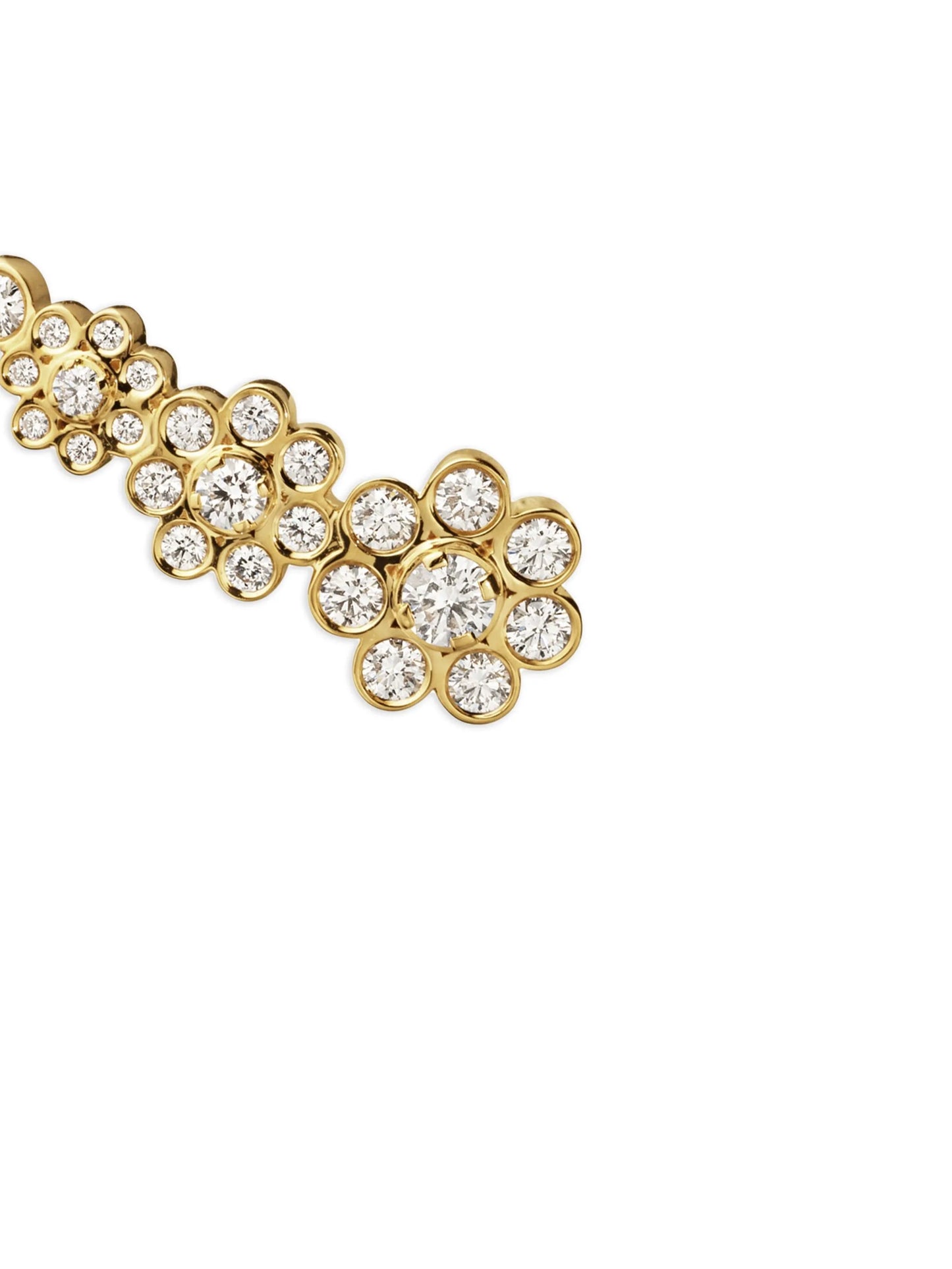 18K yellow gold Croissant Fleur diamond earring
