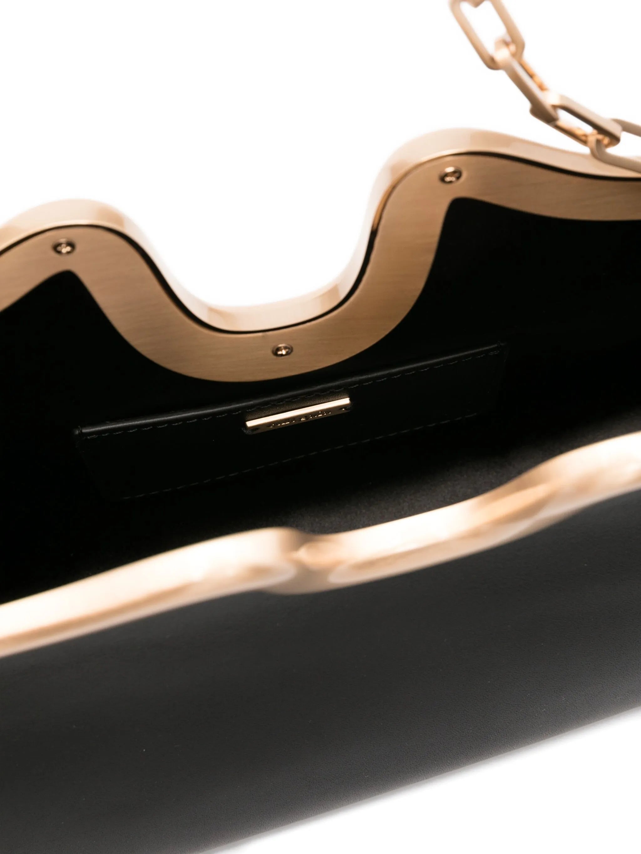Valma curved-frame chain-strap clutch