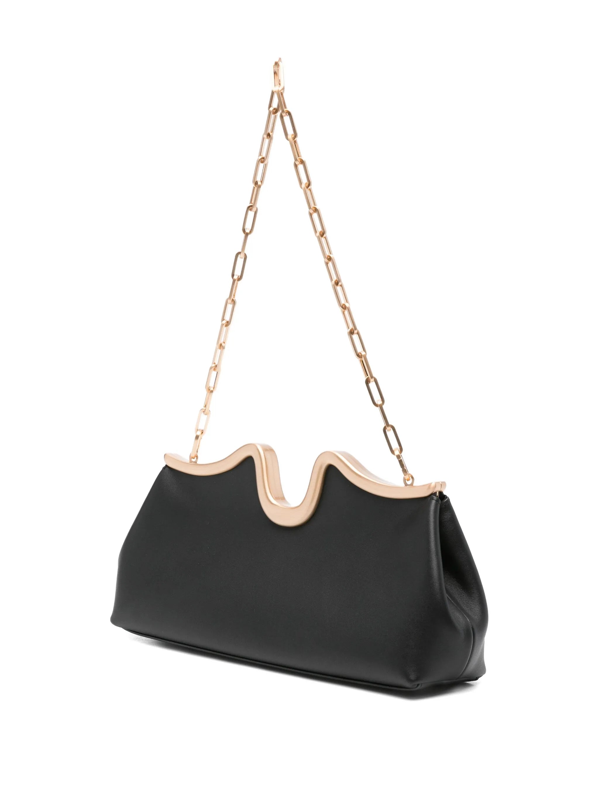 Valma curved-frame chain-strap clutch
