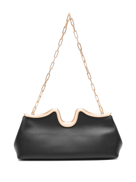 Valma curved-frame chain-strap clutch