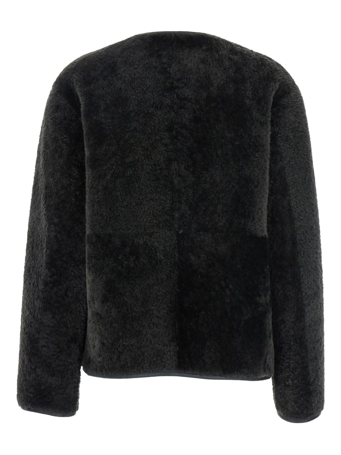button-fastening shearling jacket