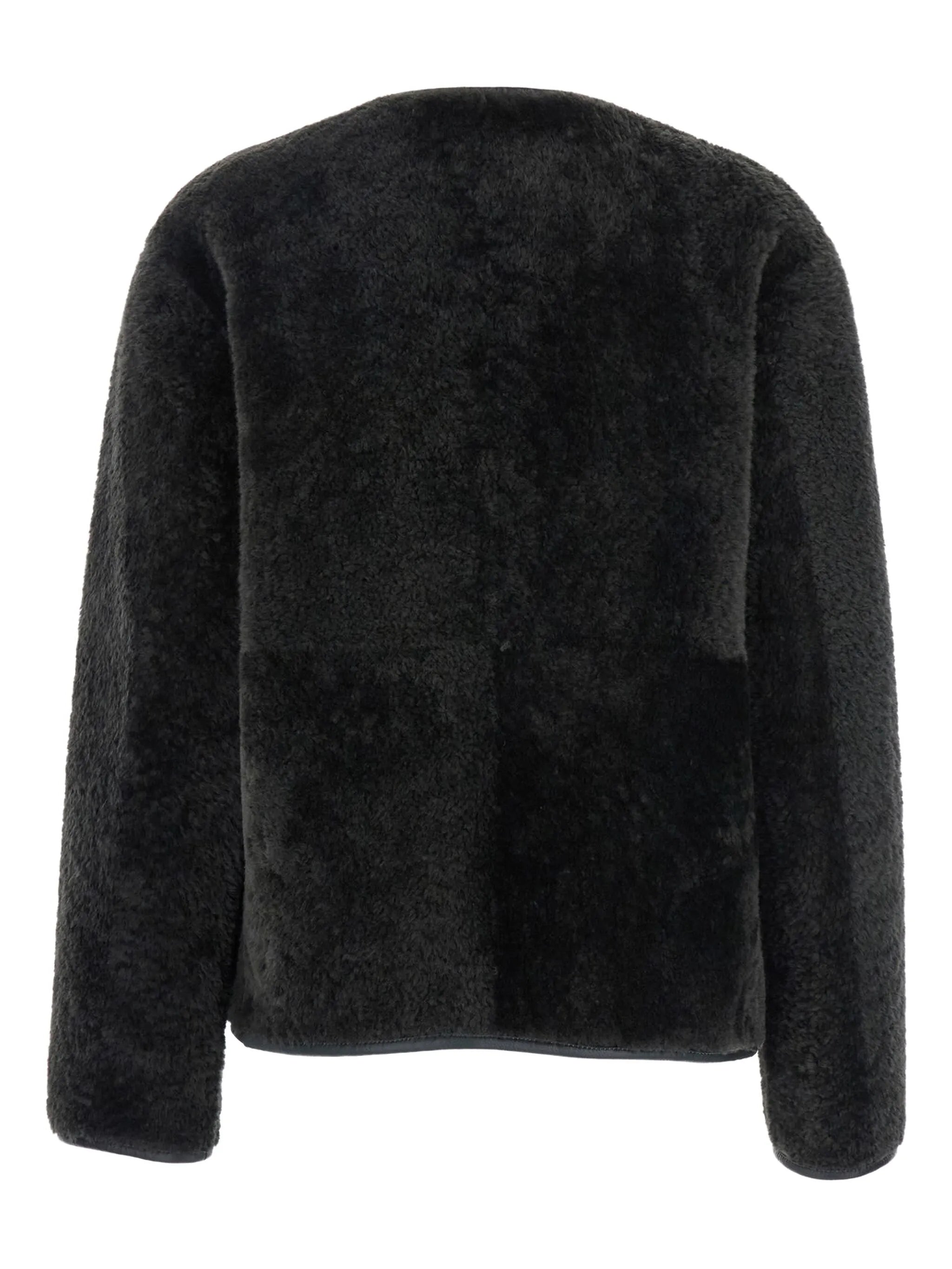 button-fastening shearling jacket