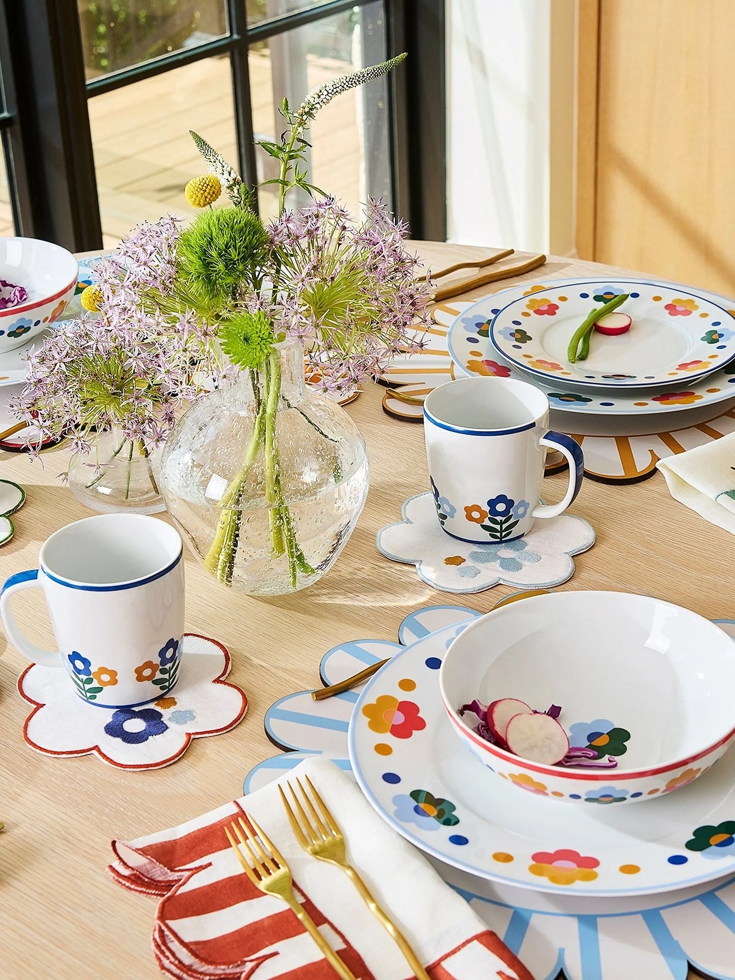 floral-pattern cereal bowls 8set of four)