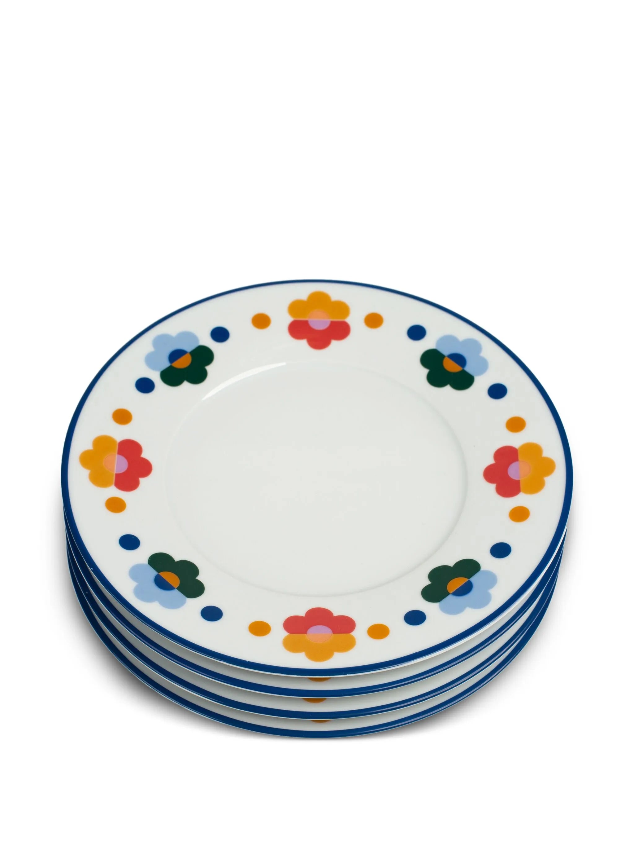 floral salad plates (set of four)