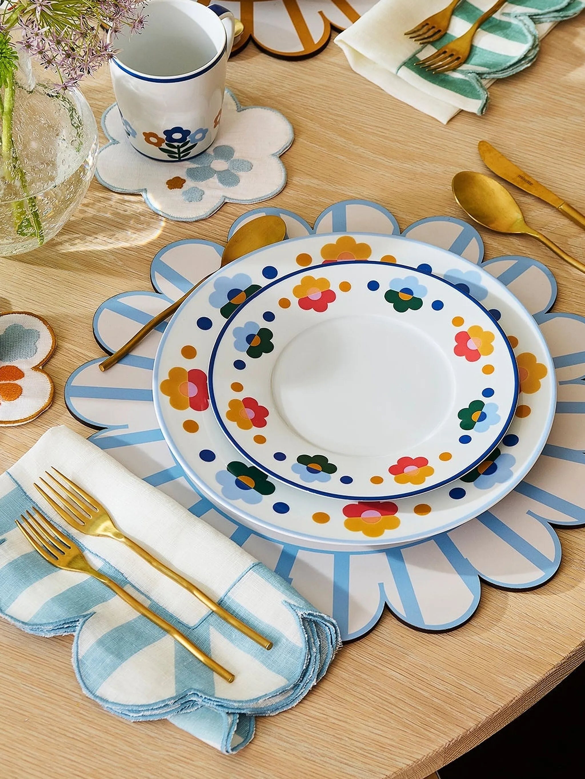 floral salad plates (set of four)