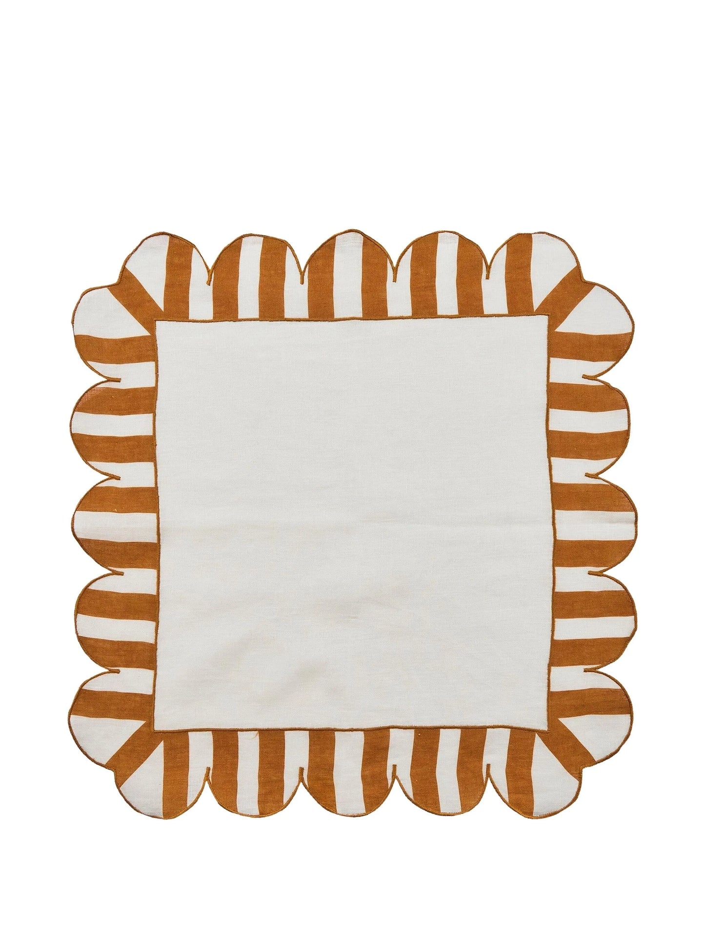 scalloped stripe linen napkins (set of four)
