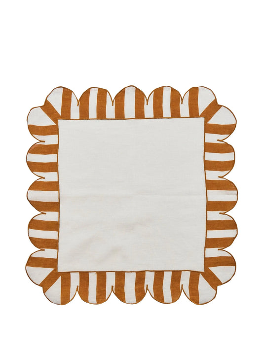 scalloped stripe linen napkins (set of four)