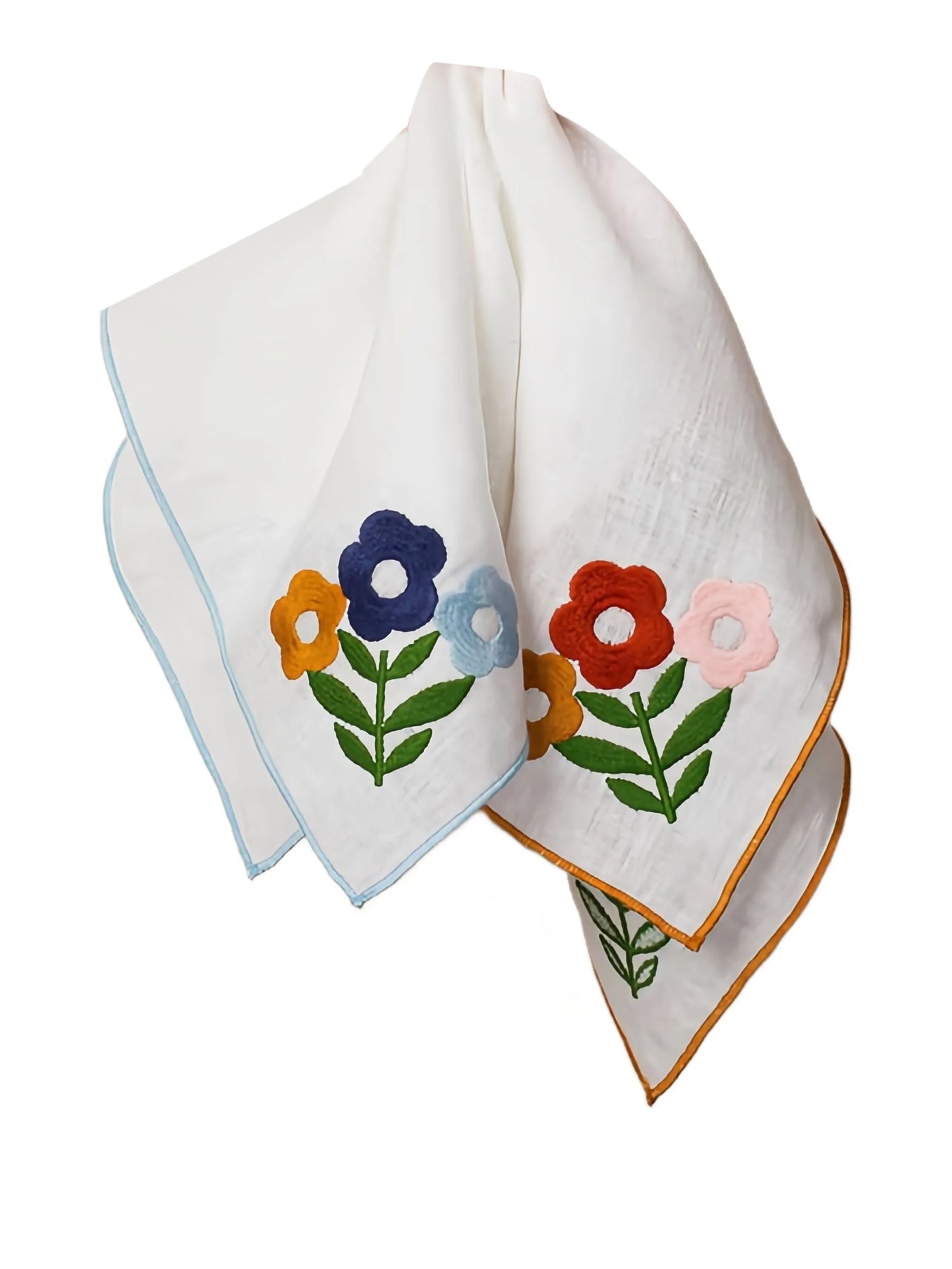 floral-embroidered napkins (set of four)