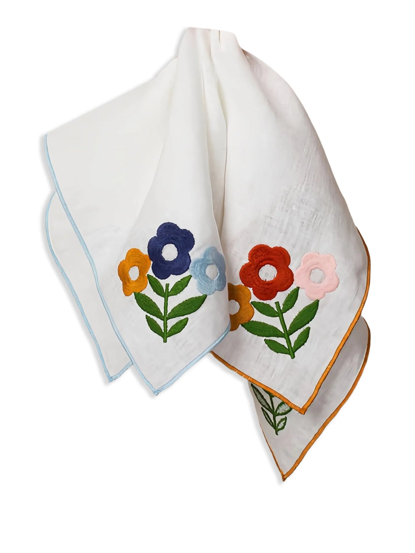 floral-embroidered napkins (set of four)
