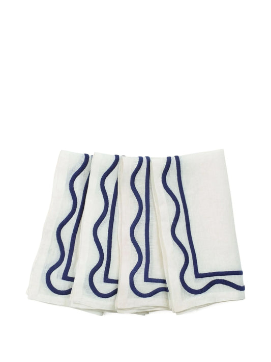 embroidered scalloped napkins (set of four)