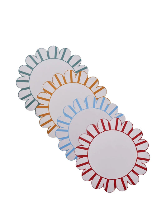 scallop stripe wipeable placemats (set of four)