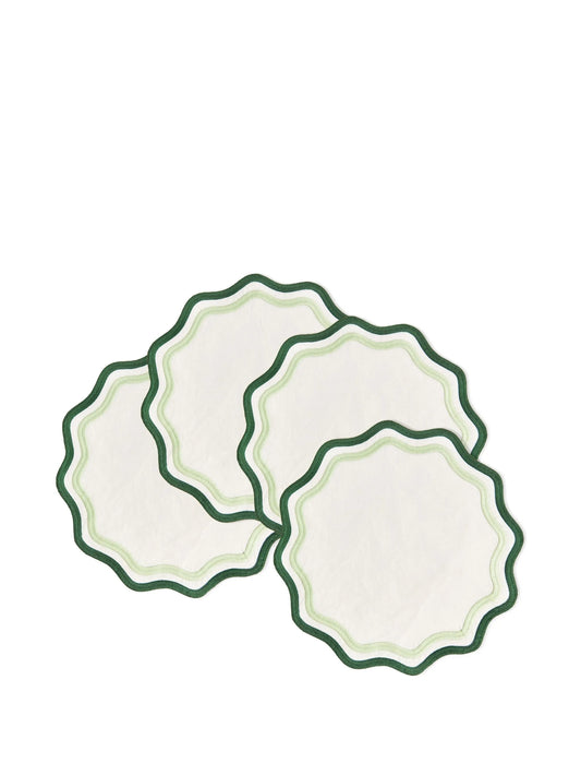scalloped-edge linen placemats (set of four)