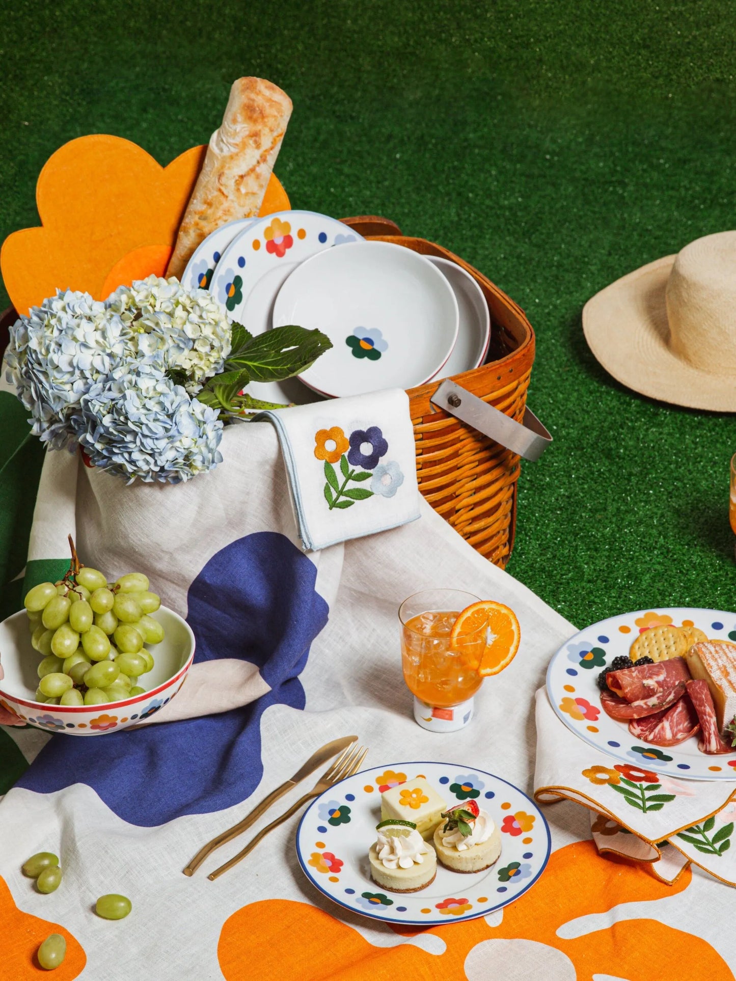 floral linen patchwork placemats (set of four)