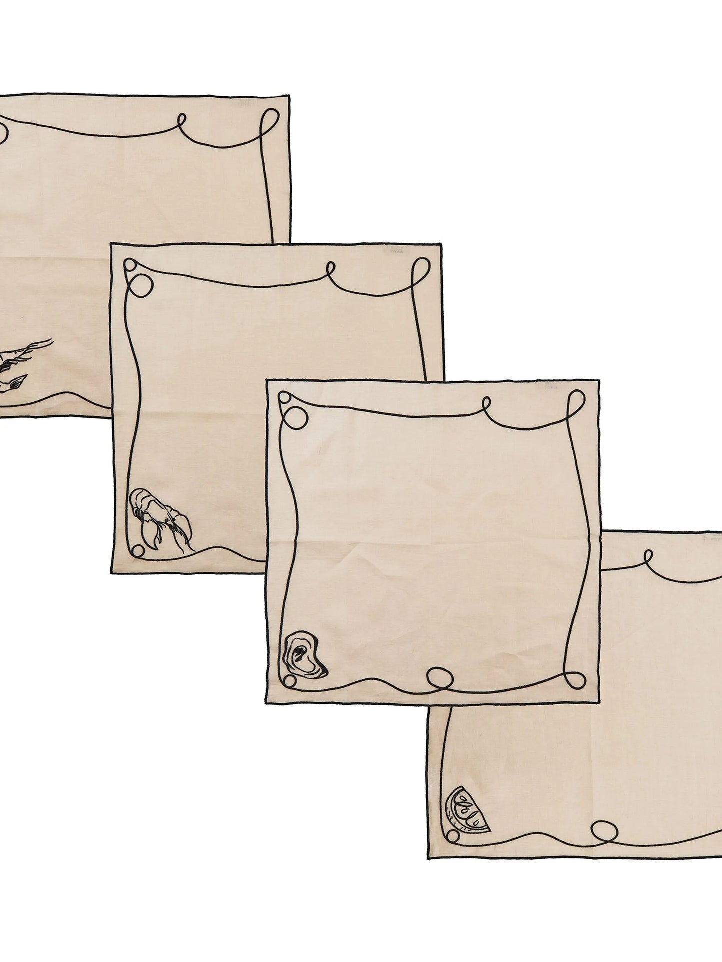 line-drawing linen napkins (set of four)